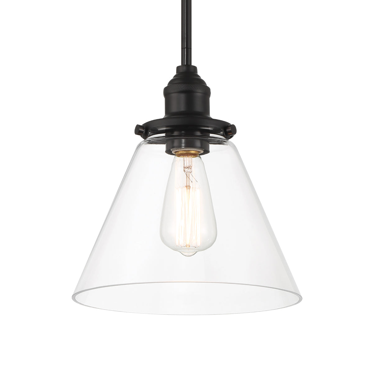 Barwell 11" 1 Light Pendant Light Black Finish - Bees Lighting