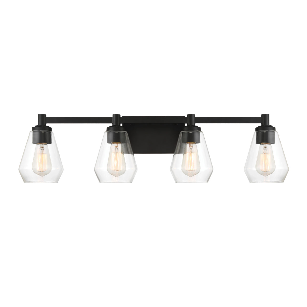 Clarity 32" 4 Lights Bathroom Vanity Light Black Finish