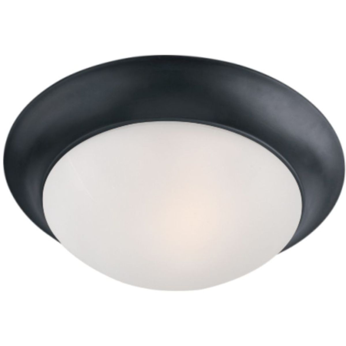 Essentials-585x 12 in. Flush Mount Light Black finish Frosted Glass