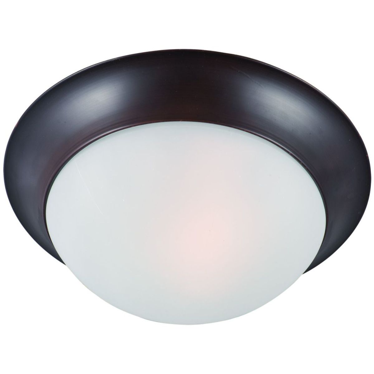 Essentials-585x 12 in. Flush Mount Light Bronze finish Frosted Glass