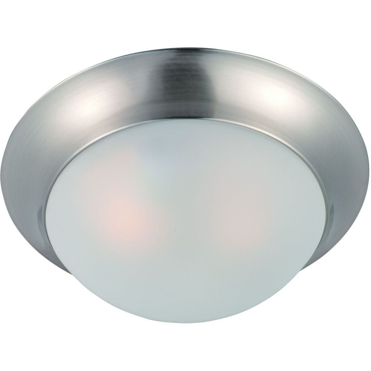 Essentials-585x 12 in. Flush Mount Light Nickel finish Frosted Glass