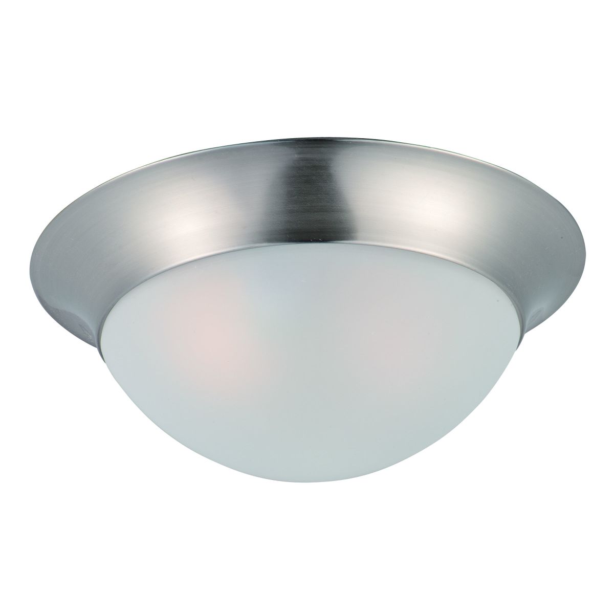 Essentials-585x 12 in. Flush Mount Light Nickel finish Frosted Glass