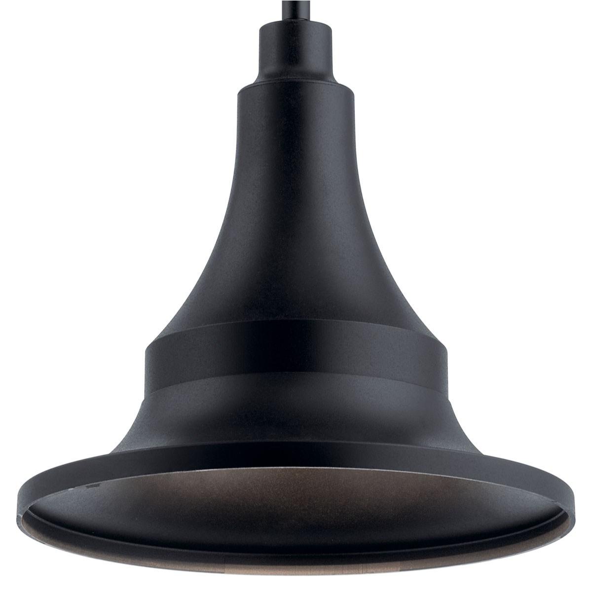 Hampshire 13 in. Bell Outdoor Pendant Light Black Finish