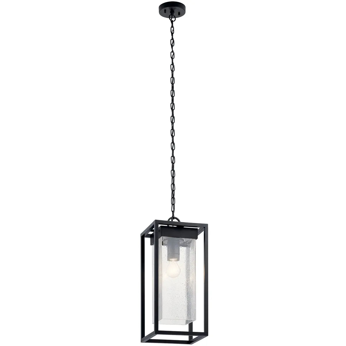 Mercer Rectangular Outdoor Pendant Light Black Finish