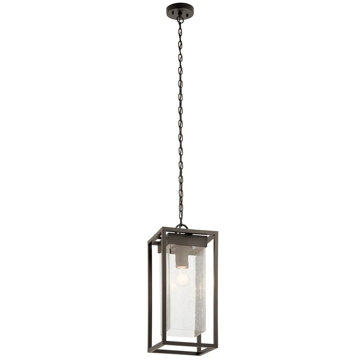 Mercer Rectangular Outdoor Pendant Light Bronze Finish