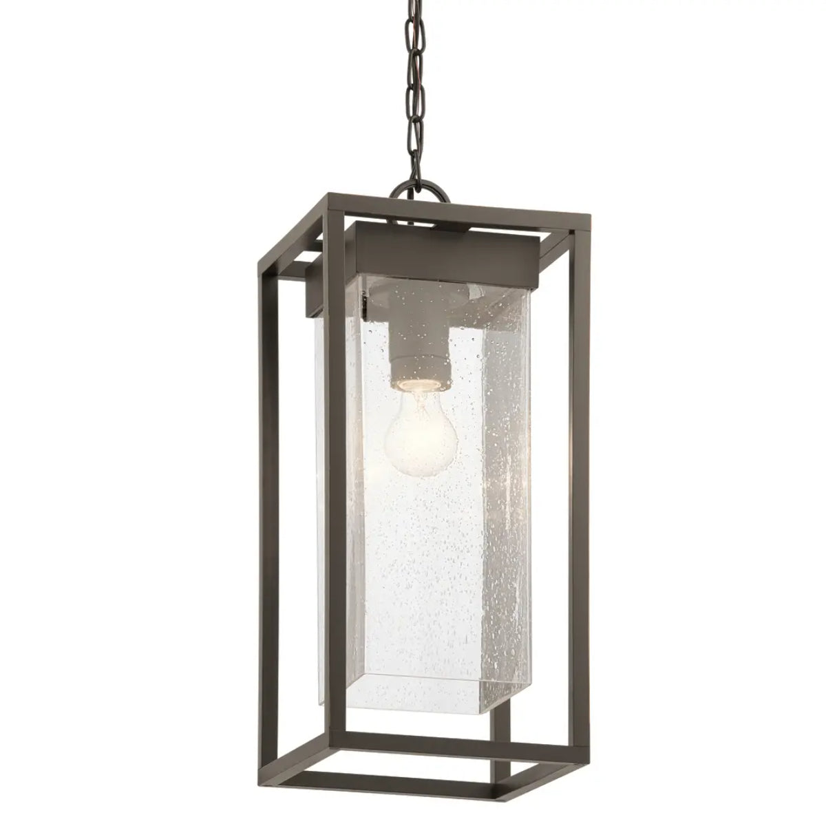 Mercer Rectangular Outdoor Pendant Light Bronze Finish