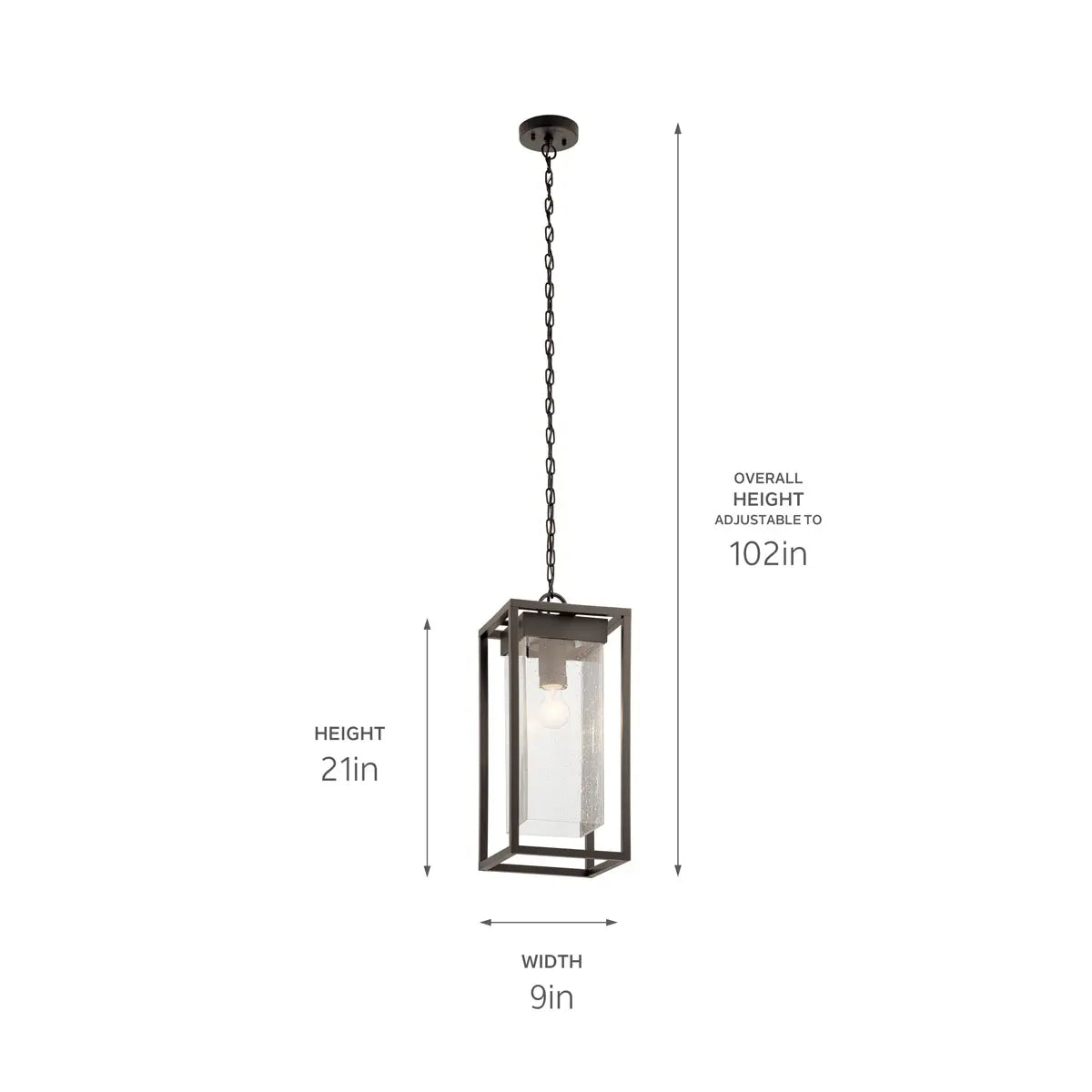 Mercer Rectangular Outdoor Pendant Light Bronze Finish