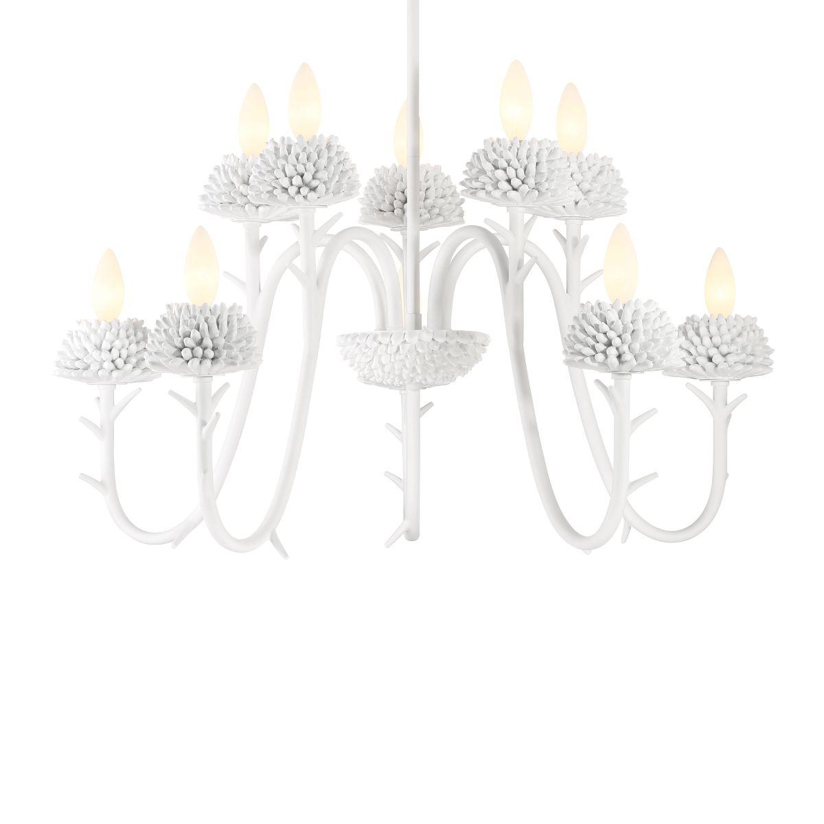 North Fork By Robin Baron 30 In. 5 Lights Chandelier White Finish - Bees Lighting