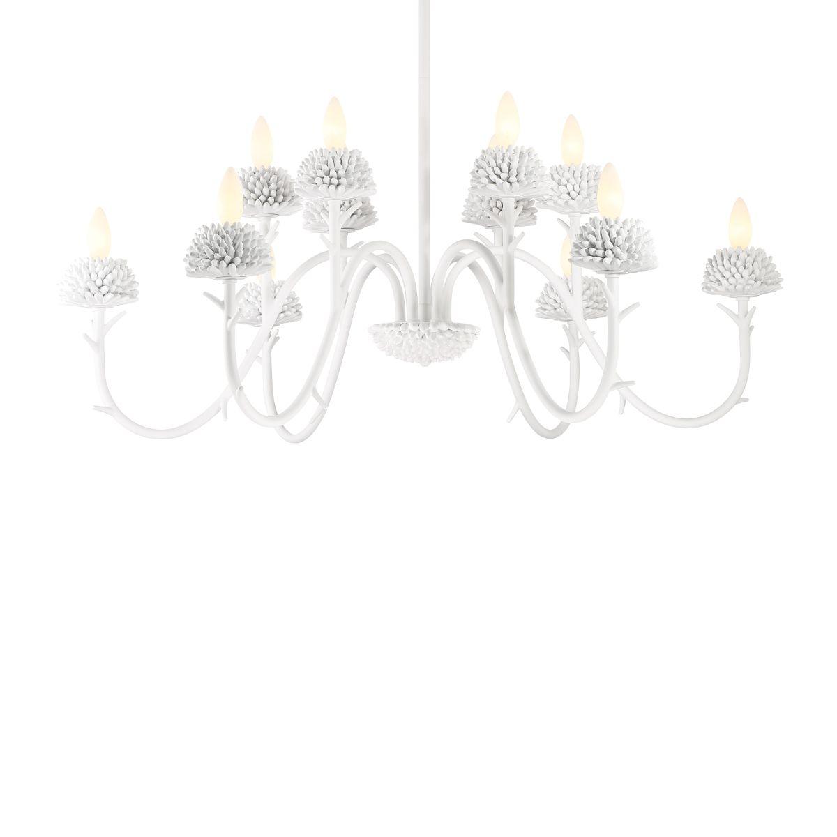 North Fork By Robin Baron 38 In. 6 Lights Chandelier White Finish - Bees Lighting