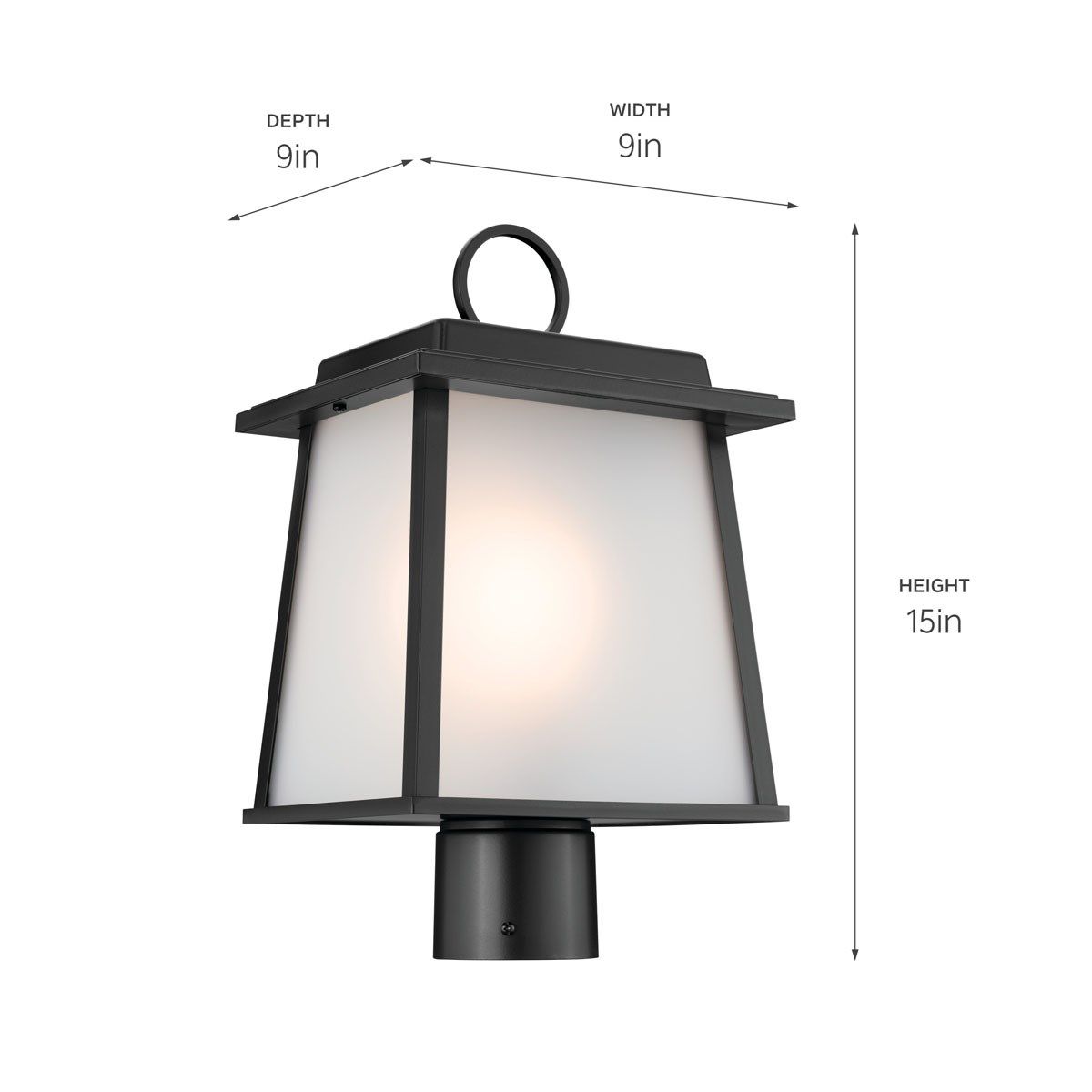 Noward 15 in. Lantern Head Black finish - Bees Lighting