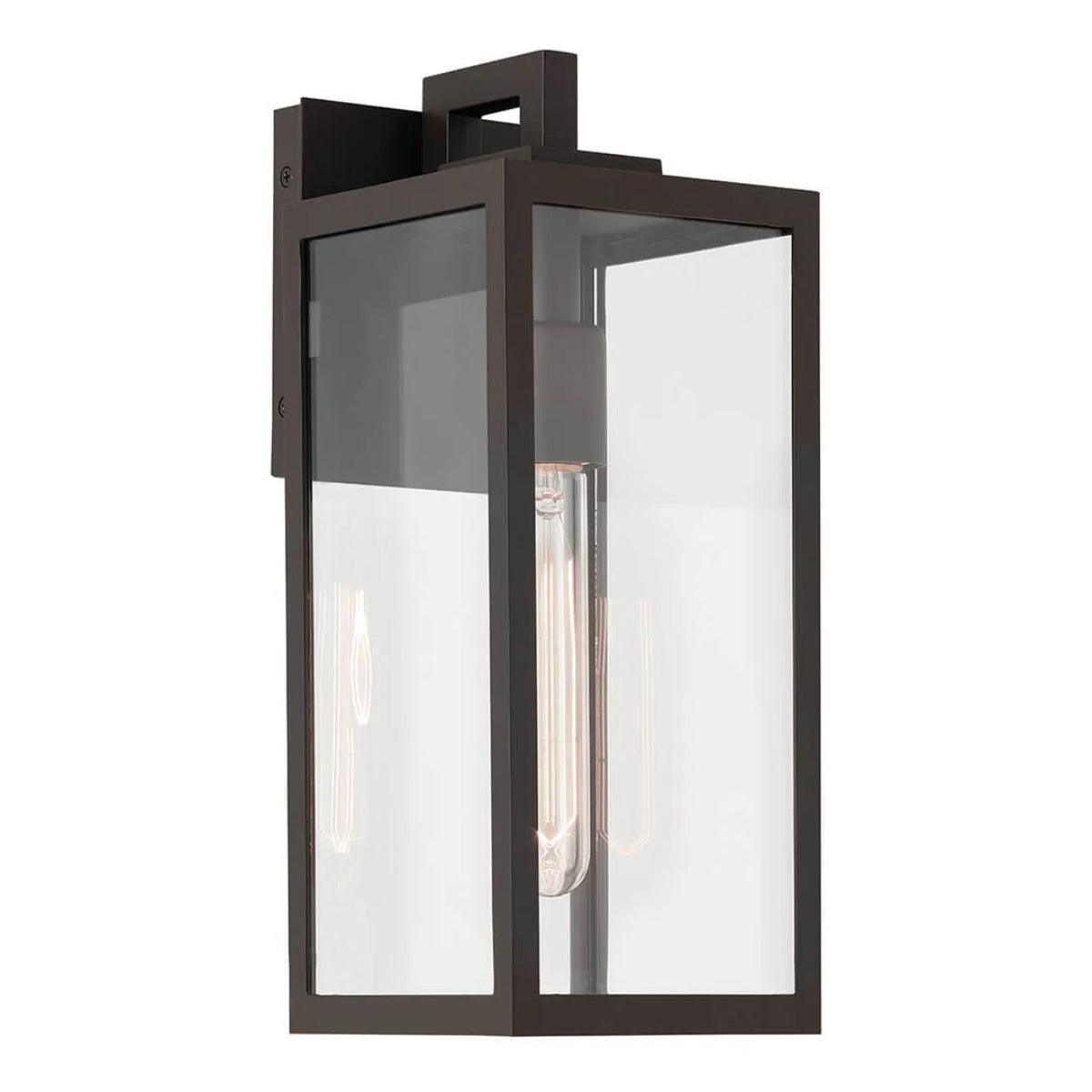 Branner 14 In 1-Light Outdoor Wall Light with Clear Glass, Bronze Finish - Bees Lighting