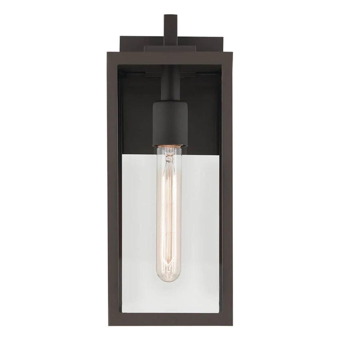 Branner 14 In 1-Light Outdoor Wall Light with Clear Glass, Bronze Finish - Bees Lighting