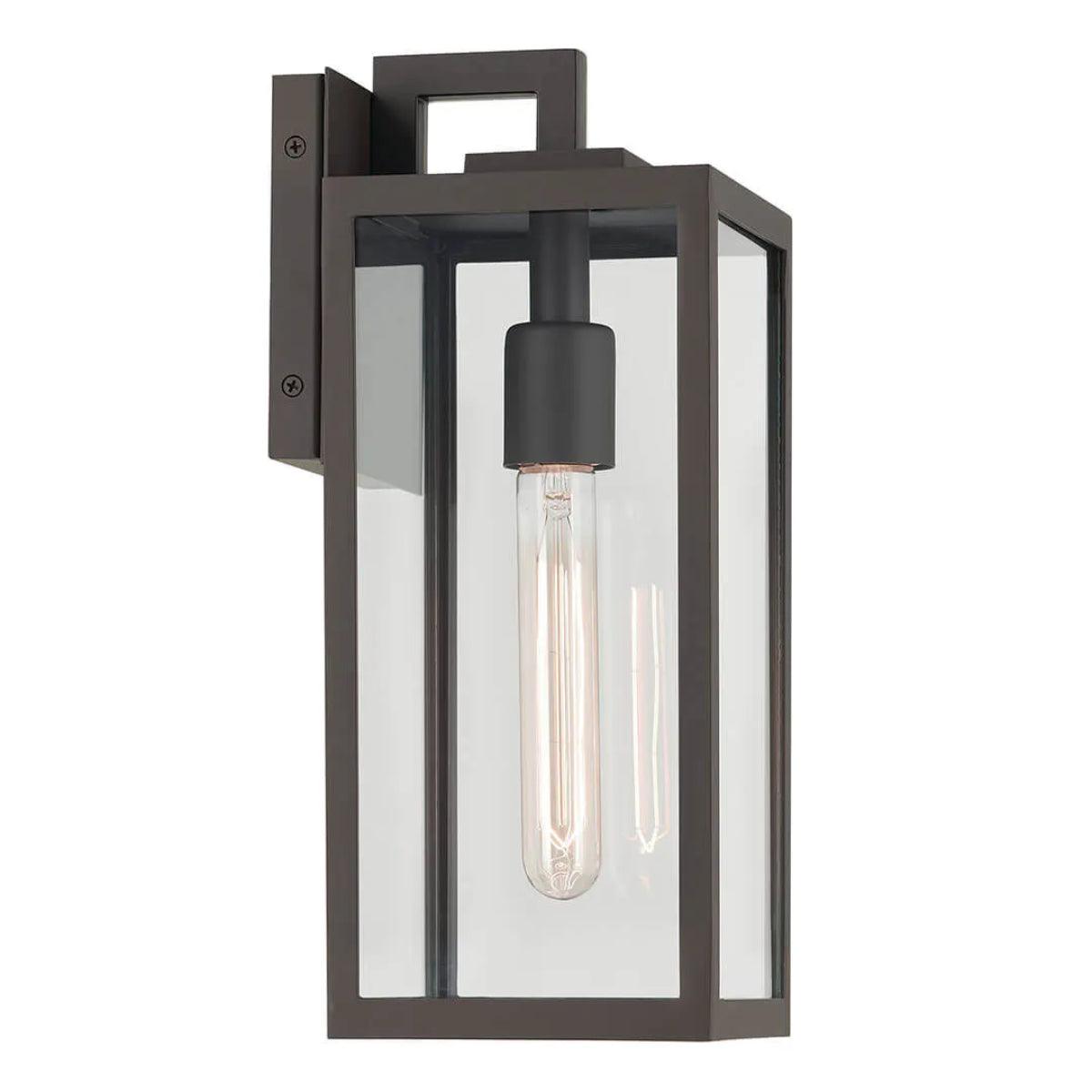 Branner 14 In 1-Light Outdoor Wall Light with Clear Glass, Bronze Finish - Bees Lighting