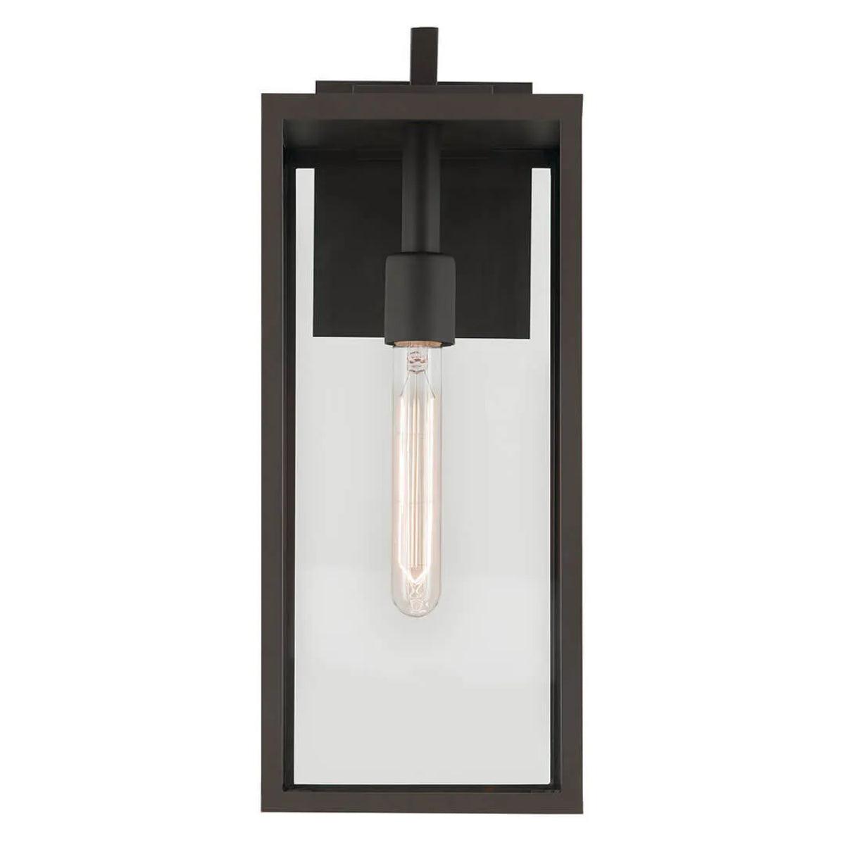 Branner 18 In 1-Light Outdoor Wall Light with Clear Glass, Bronze Finish - Bees Lighting