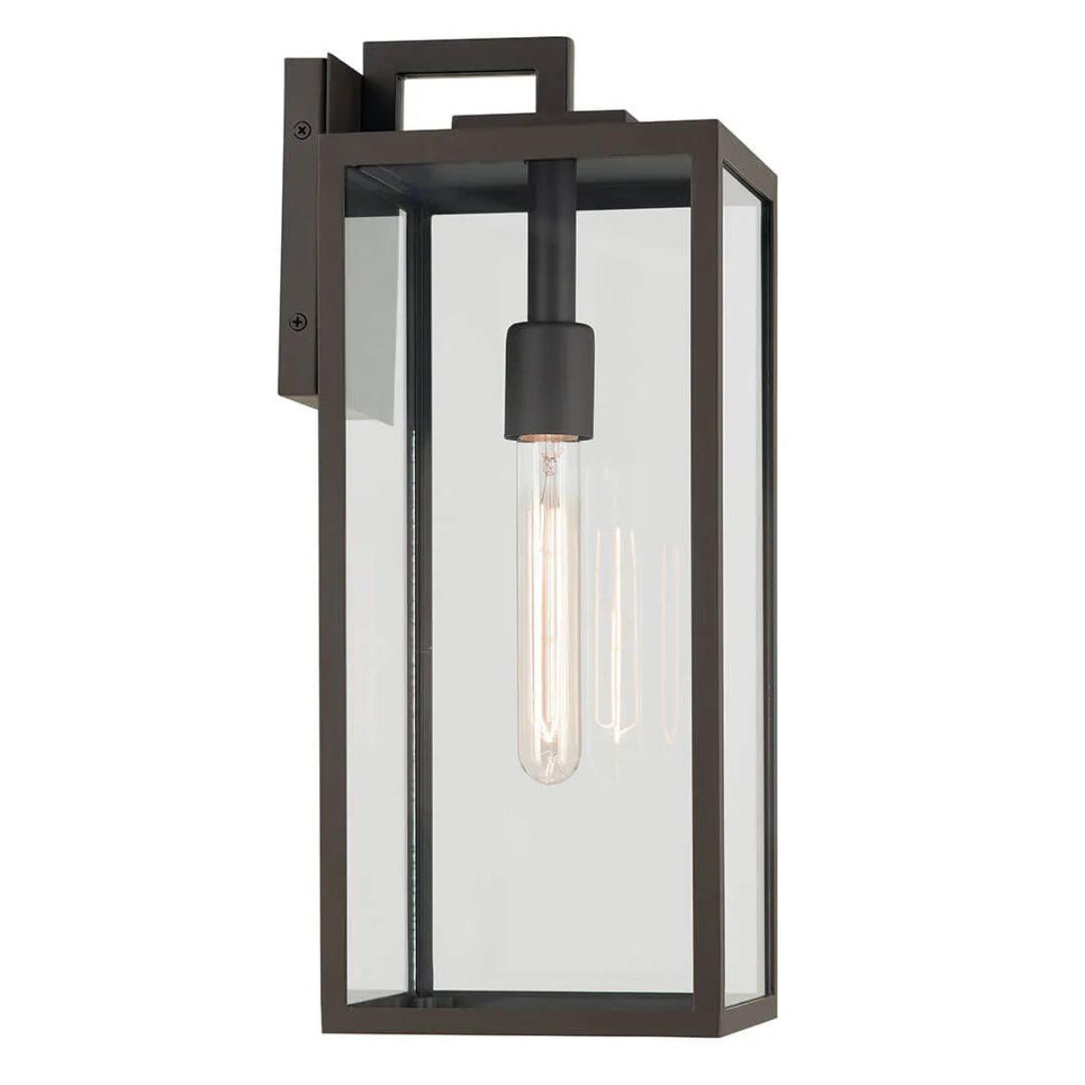 Branner 18 In 1-Light Outdoor Wall Light with Clear Glass, Bronze Finish - Bees Lighting