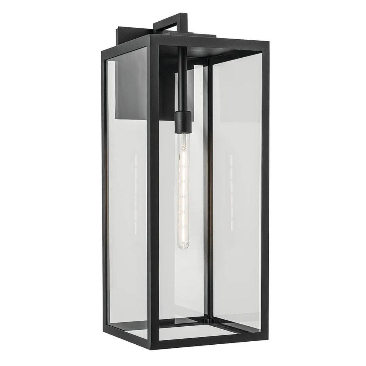 Branner 30 In 1-Light Outdoor Wall Light with Clear Glass, Black Finish - Bees Lighting