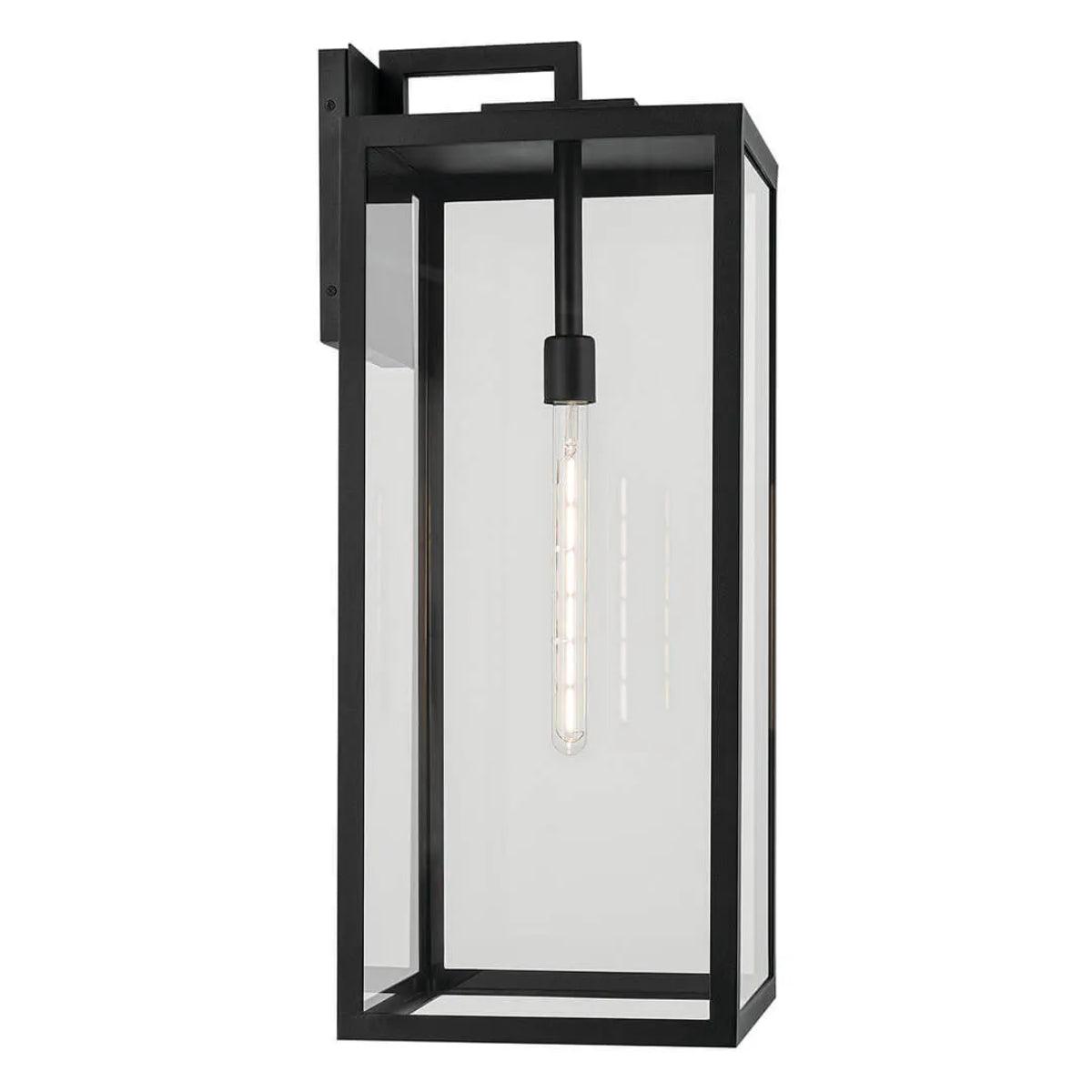 Branner 30 In 1-Light Outdoor Wall Light with Clear Glass, Black Finish - Bees Lighting