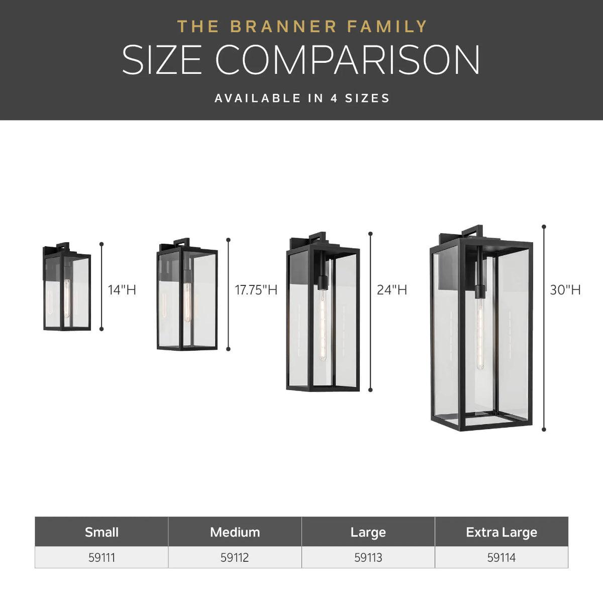 Branner 30 In 1-Light Outdoor Wall Light with Clear Glass, Black Finish - Bees Lighting