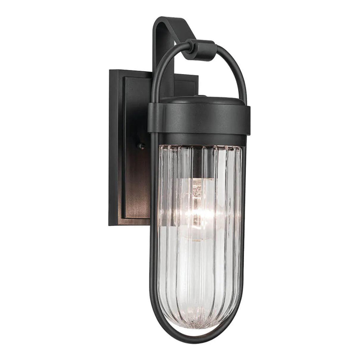 Brix 16 In 1-Light Outdoor Wall Light With Clear Glass, Black Finish - Bees Lighting