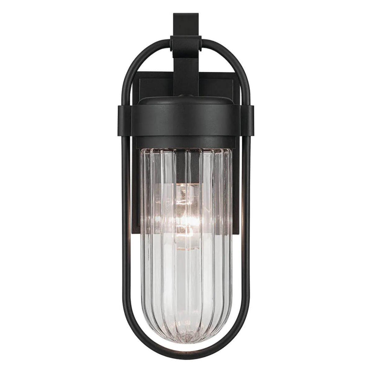 Brix 16 In 1-Light Outdoor Wall Light With Clear Glass, Black Finish - Bees Lighting