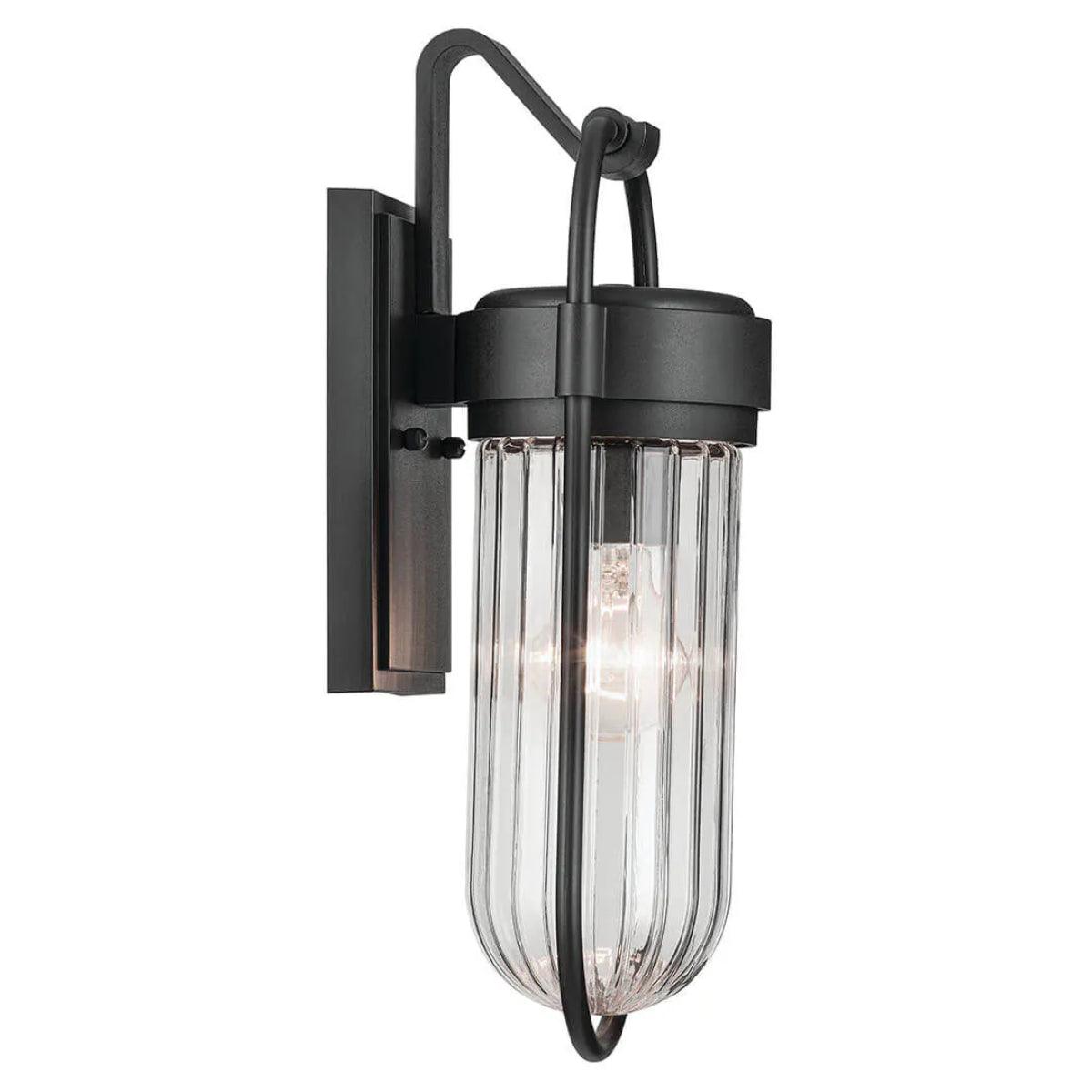 Brix 16 In 1-Light Outdoor Wall Light With Clear Glass, Black Finish - Bees Lighting