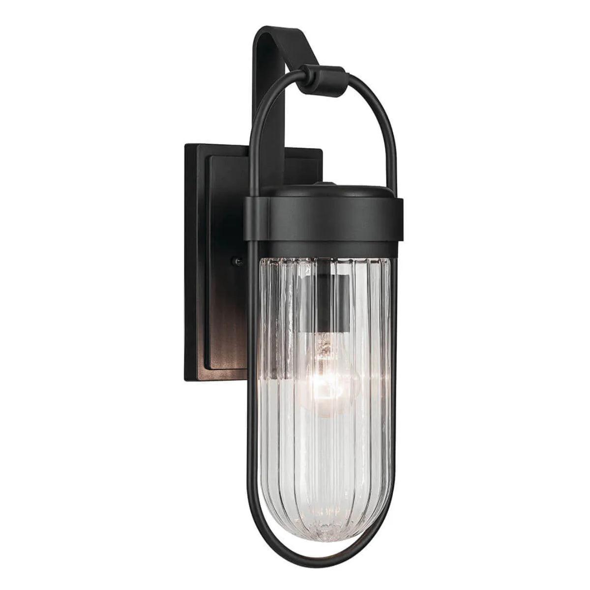 Brix 19 In 1-Light Outdoor Wall Light With Clear Glass, Black Finish - Bees Lighting