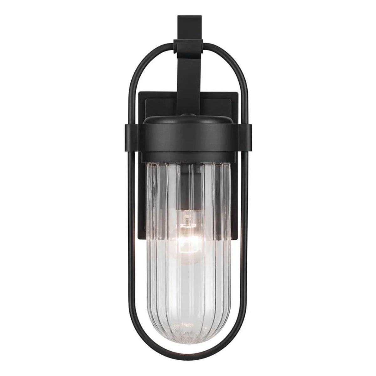 Brix 19 In 1-Light Outdoor Wall Light With Clear Glass, Black Finish - Bees Lighting