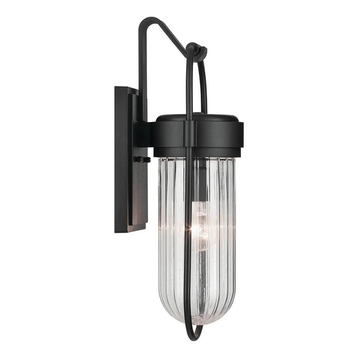 Brix 19 In 1-Light Outdoor Wall Light With Clear Glass, Black Finish - Bees Lighting