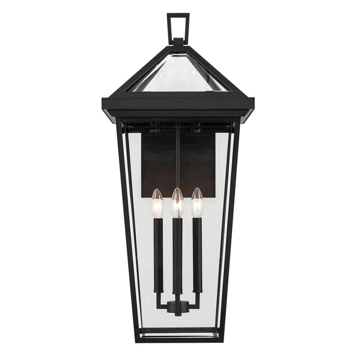 Regenge 30 In 4-Lights Outdoor Wall Light With Clear Beveled Glass, Black Finish - Bees Lighting