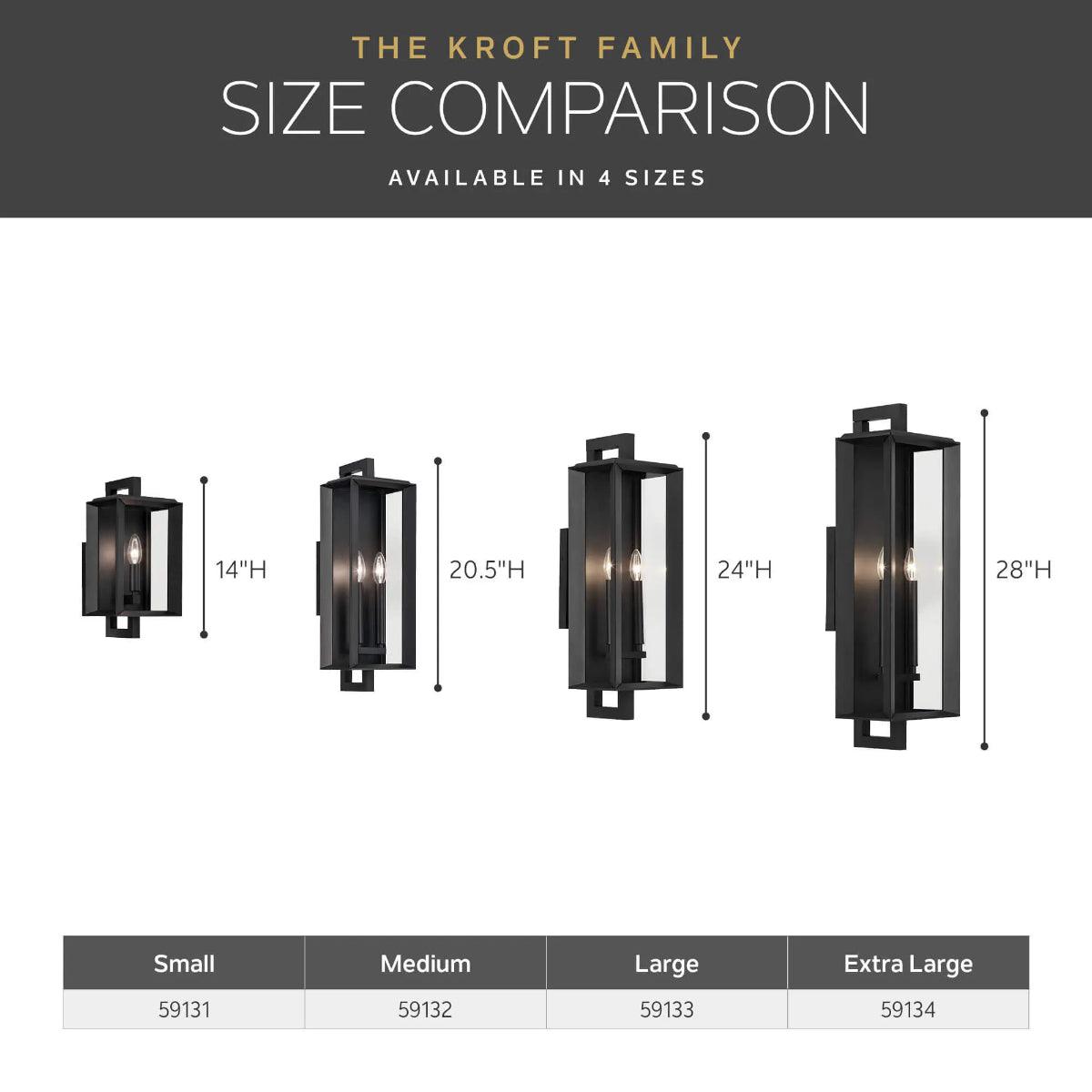 Kroft 14 In 1-Light Outdoor Wall Light, Black Finish - Bees Lighting