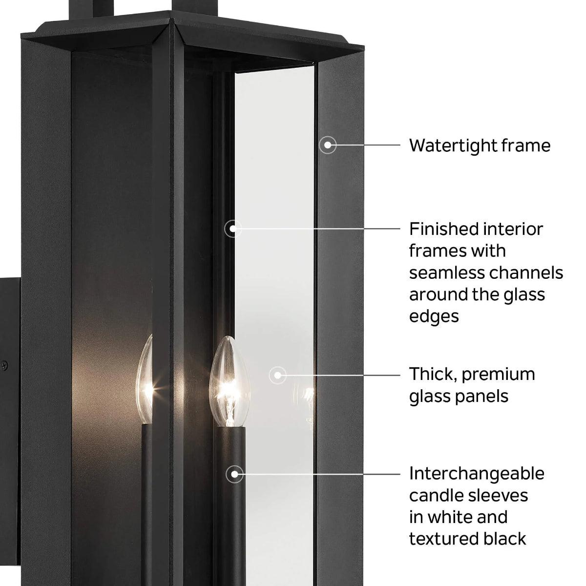 Kroft 14 In 1-Light Outdoor Wall Light, Black Finish - Bees Lighting