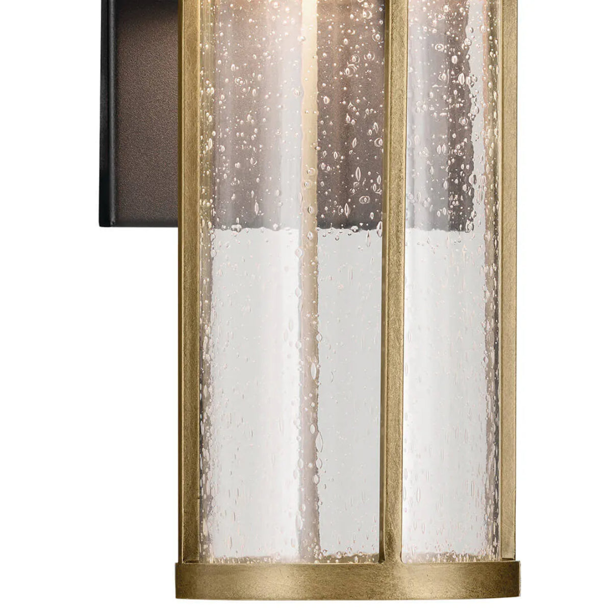 Camillo 12 In 1-Light LED Outdoor Wall Light With Clear Seeded Glass, Black Finish - Bees Lighting