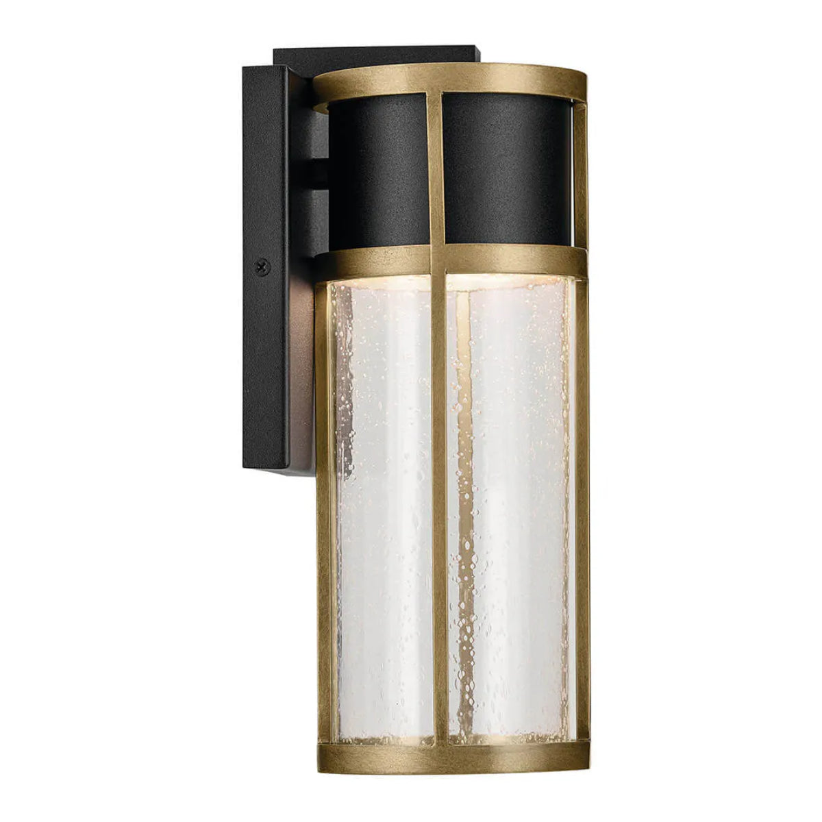 Camillo 12 In 1-Light LED Outdoor Wall Light With Clear Seeded Glass, Black Finish - Bees Lighting