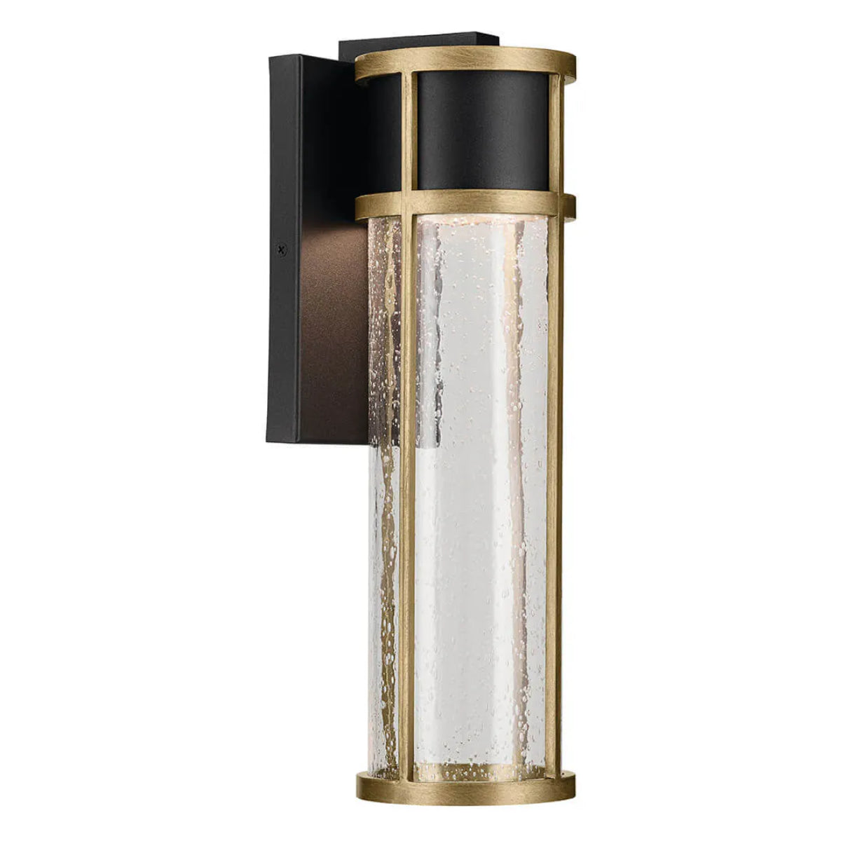 Camillo 16 In 1-Light LED Outdoor Wall Light With Clear Seeded Glass, Black Finish - Bees Lighting