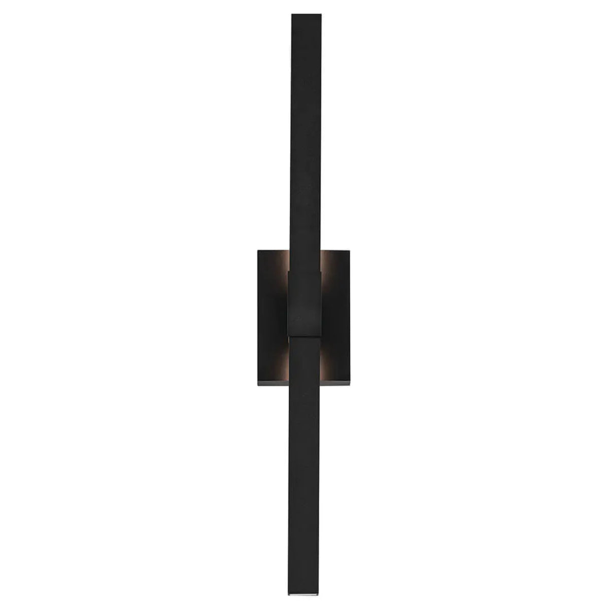 Nocar 30 In 1-Light LED Outdoor Wall Light With Clear Acrylic Satin Etched Glass, Black Finish