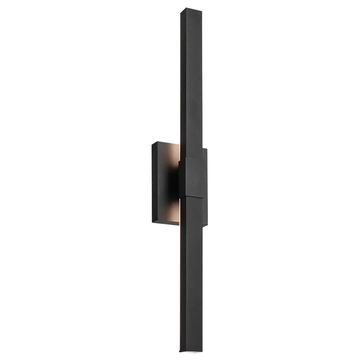 Nocar 30 In 1-Light LED Outdoor Wall Light With Clear Acrylic Satin Etched Glass, Black Finish