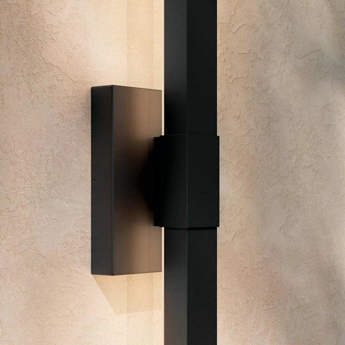 Nocar 30 In 1-Light LED Outdoor Wall Light With Clear Acrylic Satin Etched Glass, Black Finish