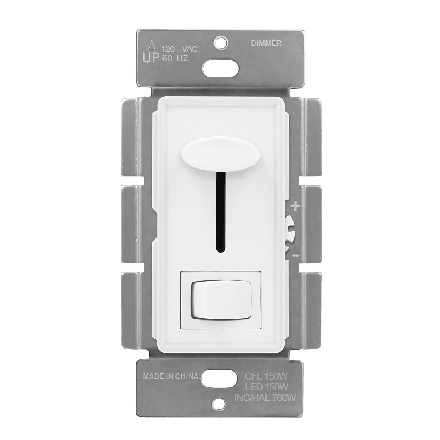 LED+ Slide Dimmer Switch, 150-Watts LED/CFL, Single Pole or 3-Way, White