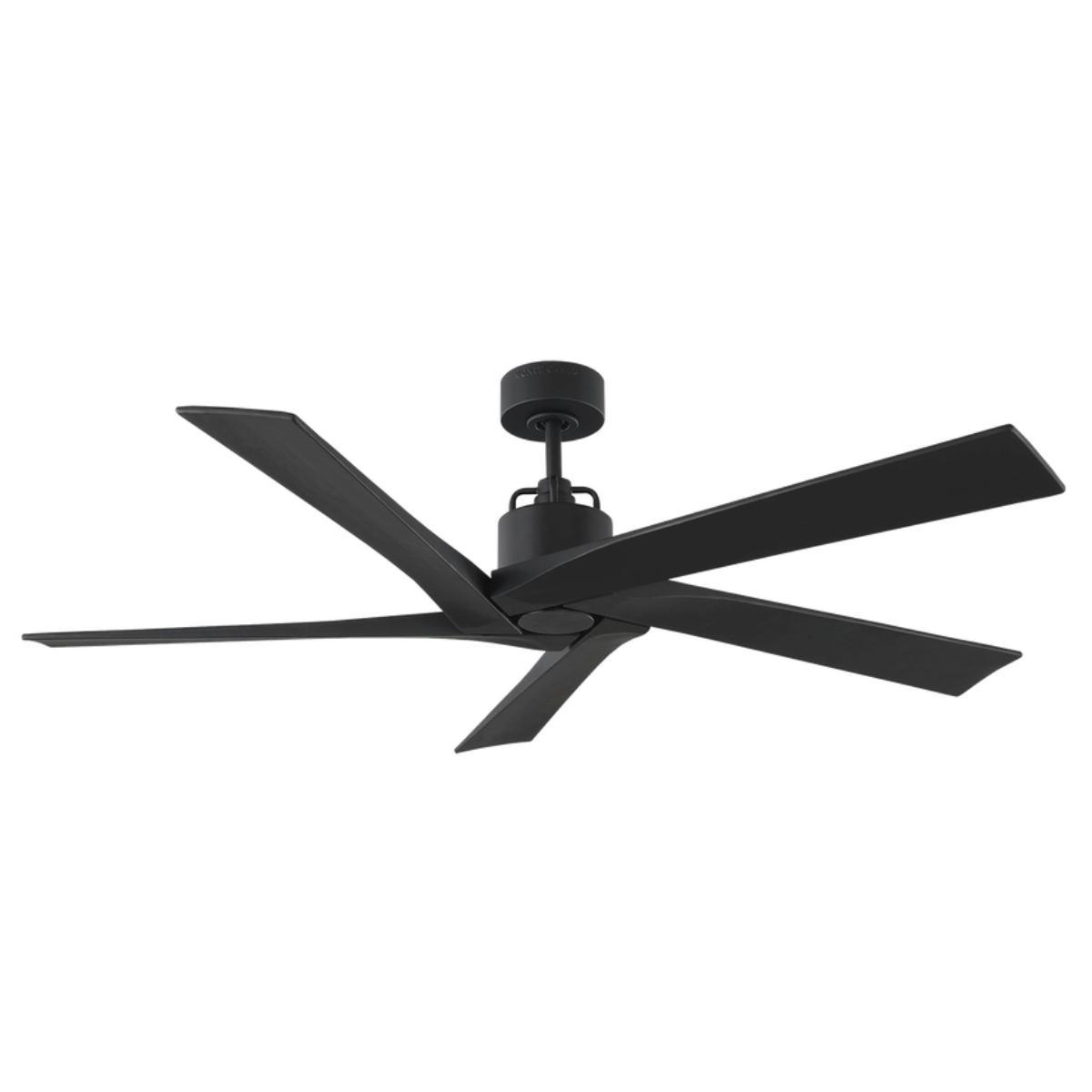 Aspen 56 Inch Ceiling Fan with Remote, Midnight Black Finish - Bees Lighting