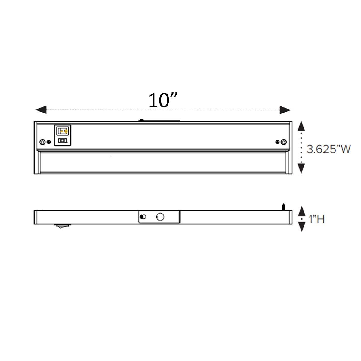 LED 5-Complete 10" Under Cabinet LED Light, Selectable CCT, 7 Watts, 120V, White