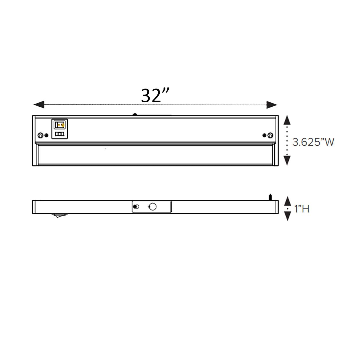 LED 5-Complete 32" Under Cabinet LED Light, Selectable CCT, 17 Watts, 120V, White