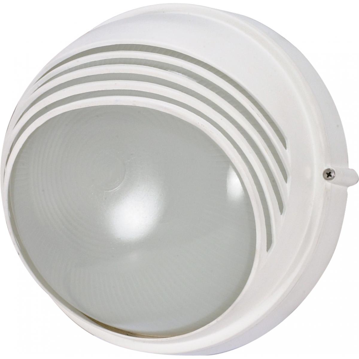 10 In. Outdoor Round Bulkhead Light White finish