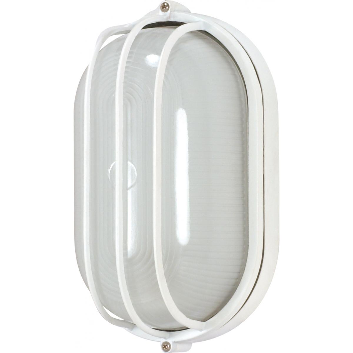 10 In. Outdoor Bulkhead Light 120V White finish