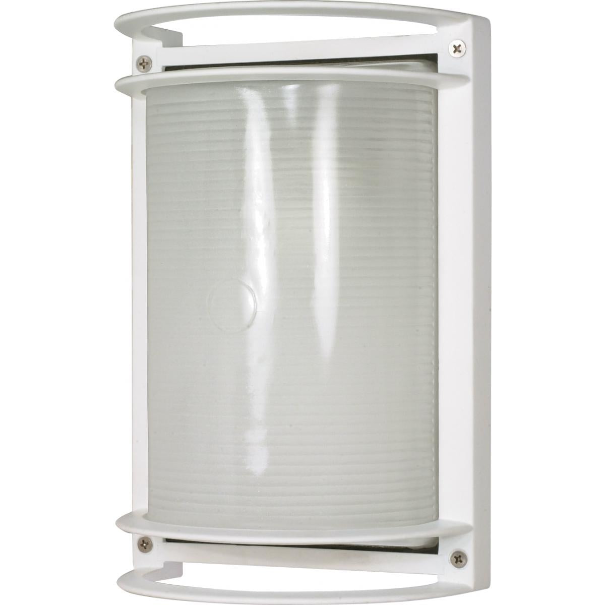 10 In. Outdoor Rectangle Bulkhead Light White finish