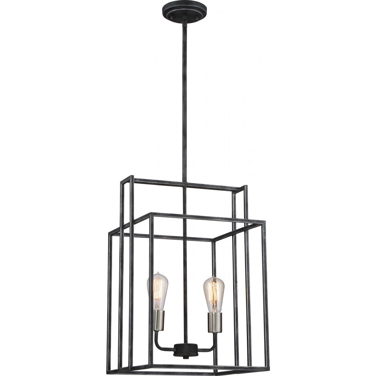 Lake 14 in. 2 Lights Pendant Light Black Finish