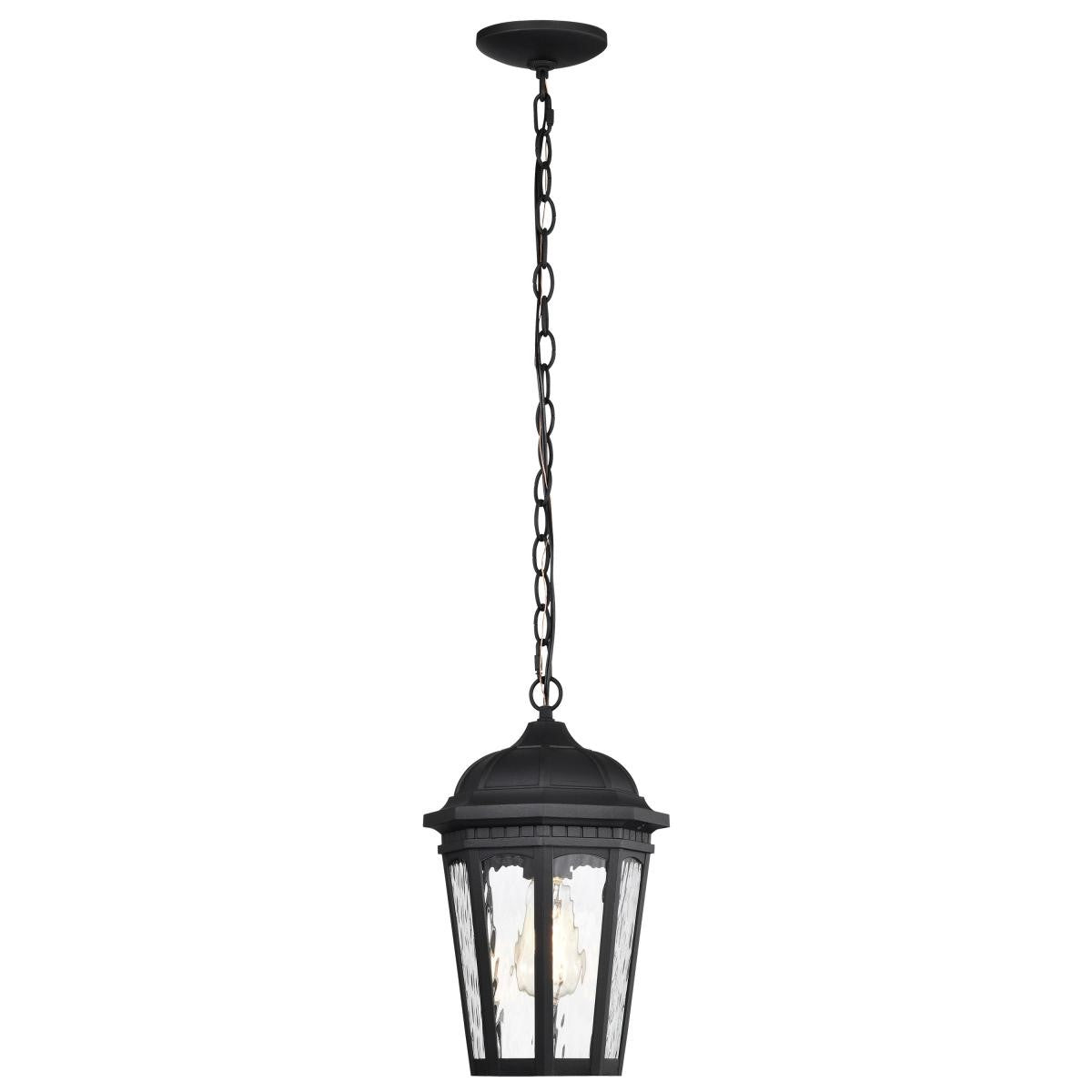 East River 15" Outdoor Hanging Light, Matte Black Finish