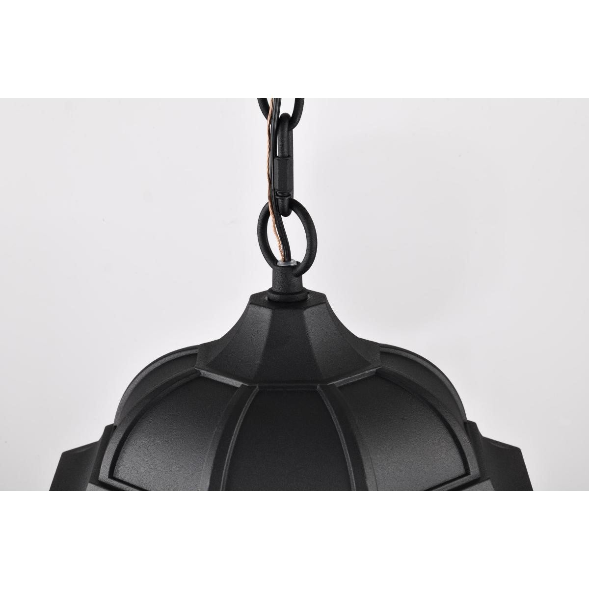 East River 15" Outdoor Hanging Light, Matte Black Finish