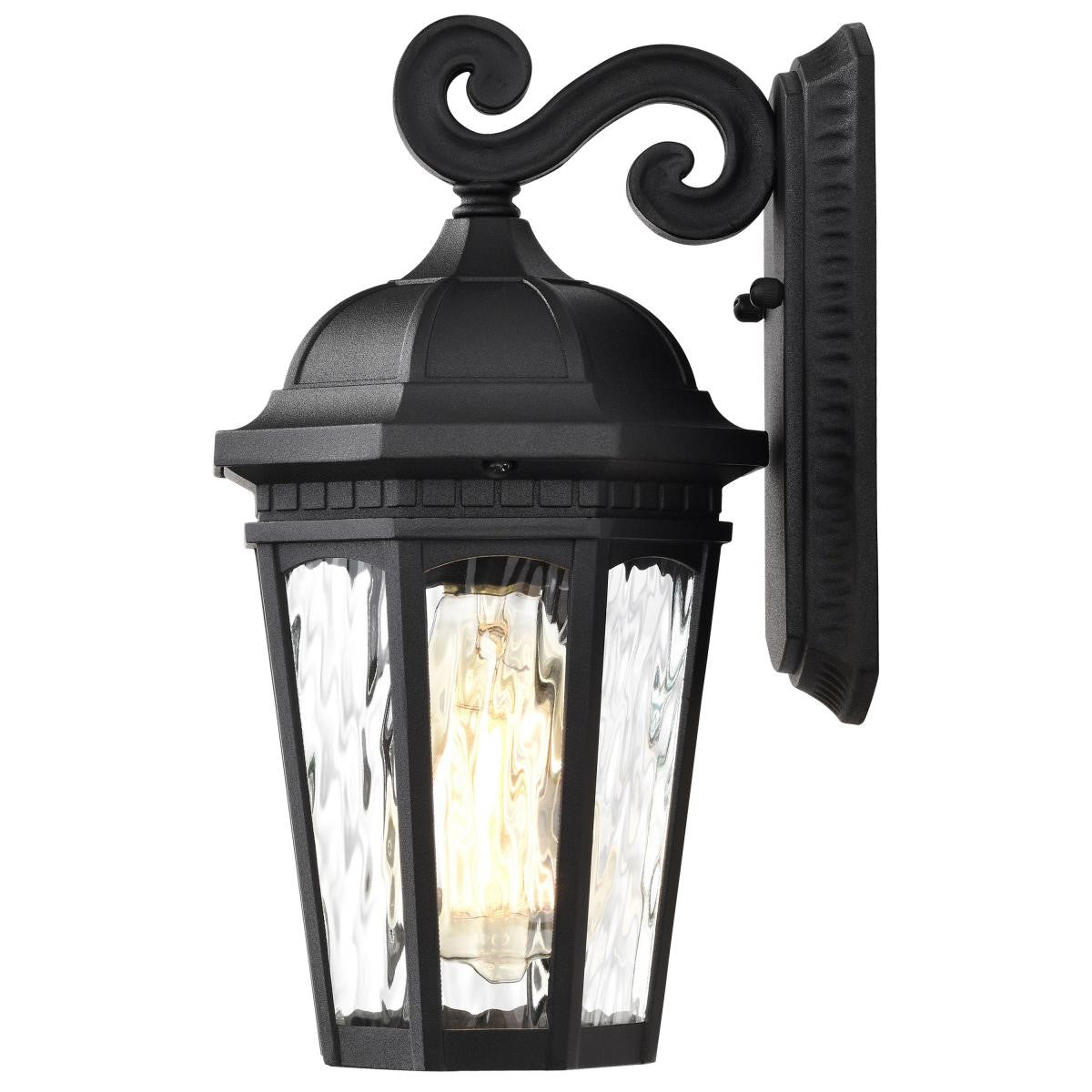 East River 12" Outdoor Wall Light, Matte Black Finish