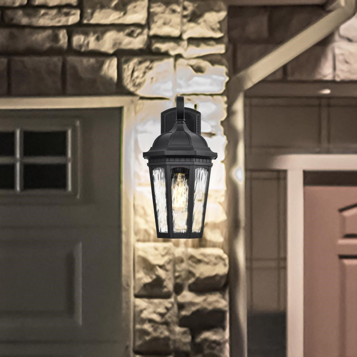 East River 12" Outdoor Wall Light, Matte Black Finish