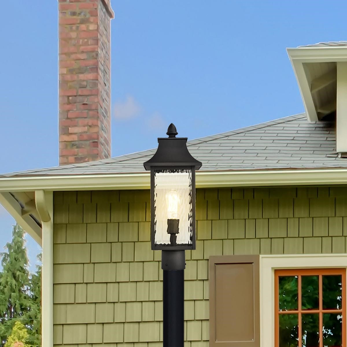 Austen 20" Lamp Post, Matte Black Finish